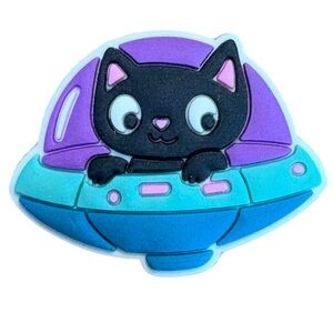 Cat in UFO Croc Charm